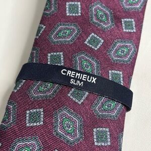 NEW! Daniel Cremieux Geometric Wine/Green Tie